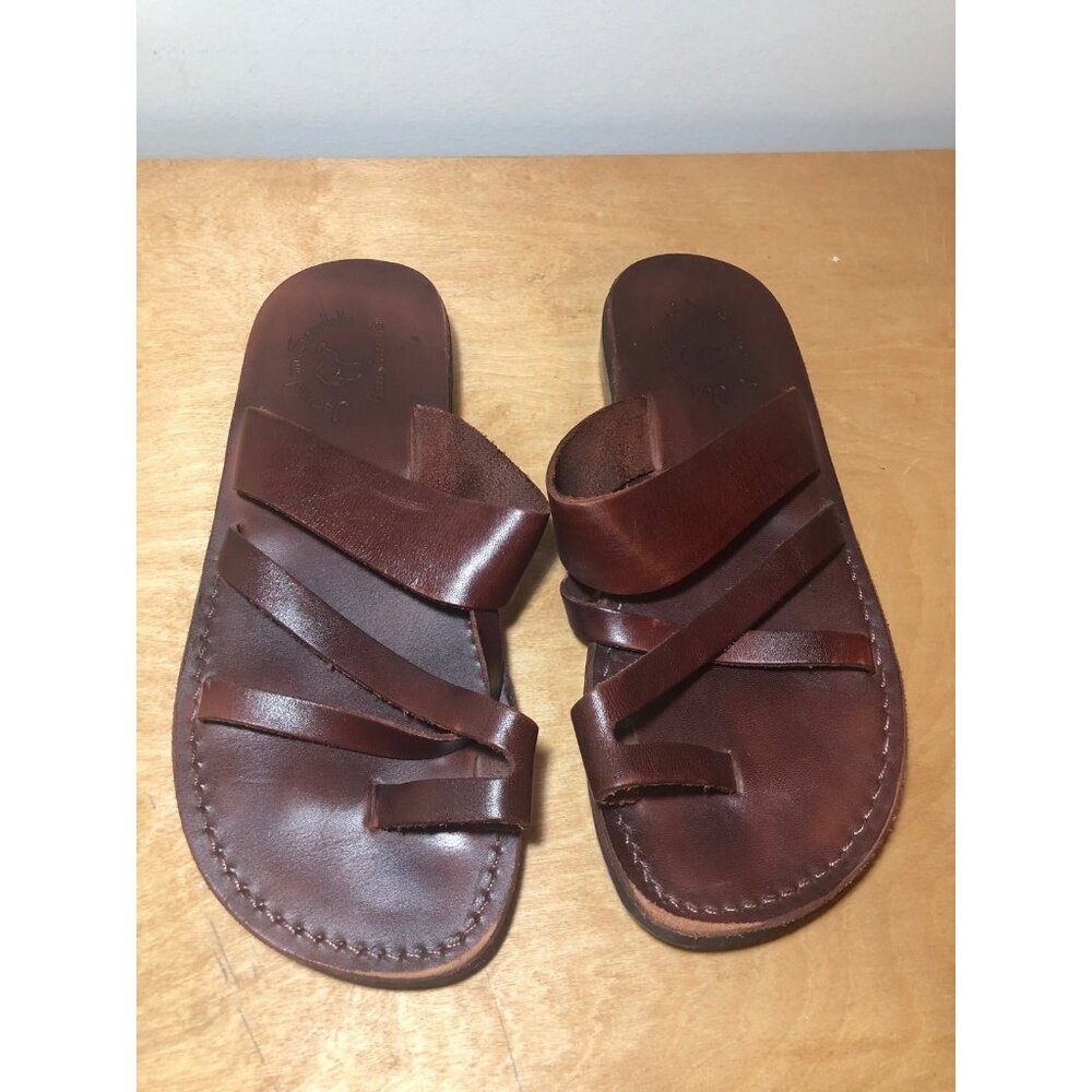 Men’s Jerusalem Brown Leather Sandals Size 9
